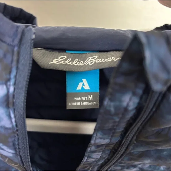 Eddie Bauer First Ascent Goose Down 800 Puffer Jacket Women’s Size M Blue Hooded - Picture 5 of 9